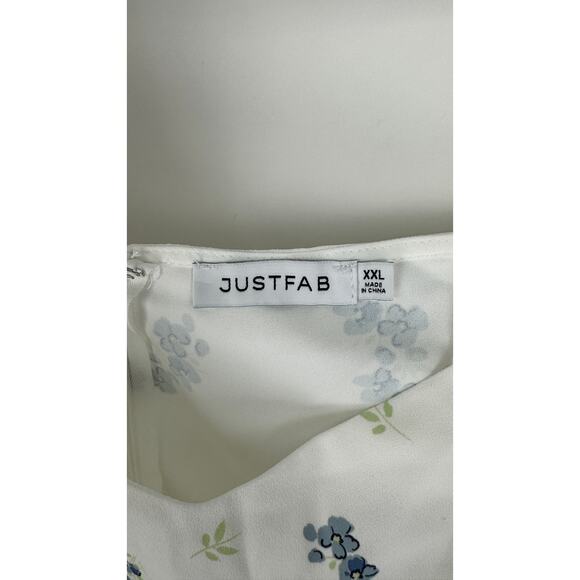 JustFab Flutter Sleeve Midi Dress Marshmallow Romance Floral Womens XXL New - Picture 7 of 14